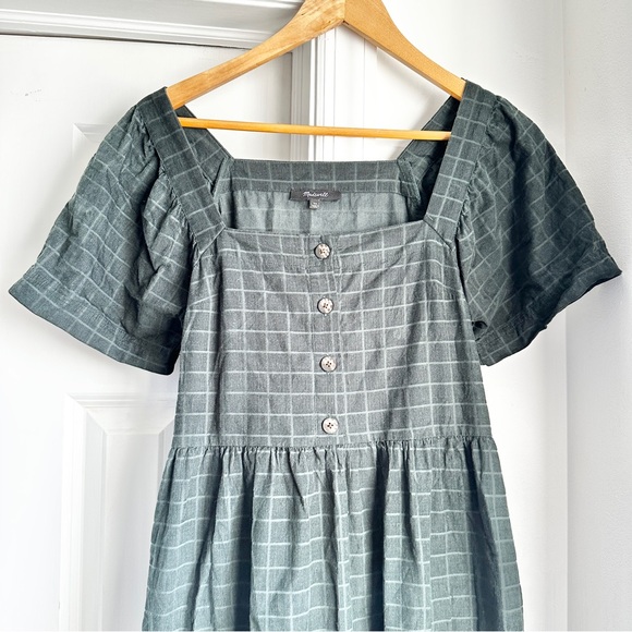 Madewell Square Neck Corduroy Midi Dress in Windowpane - Picture 4 of 6